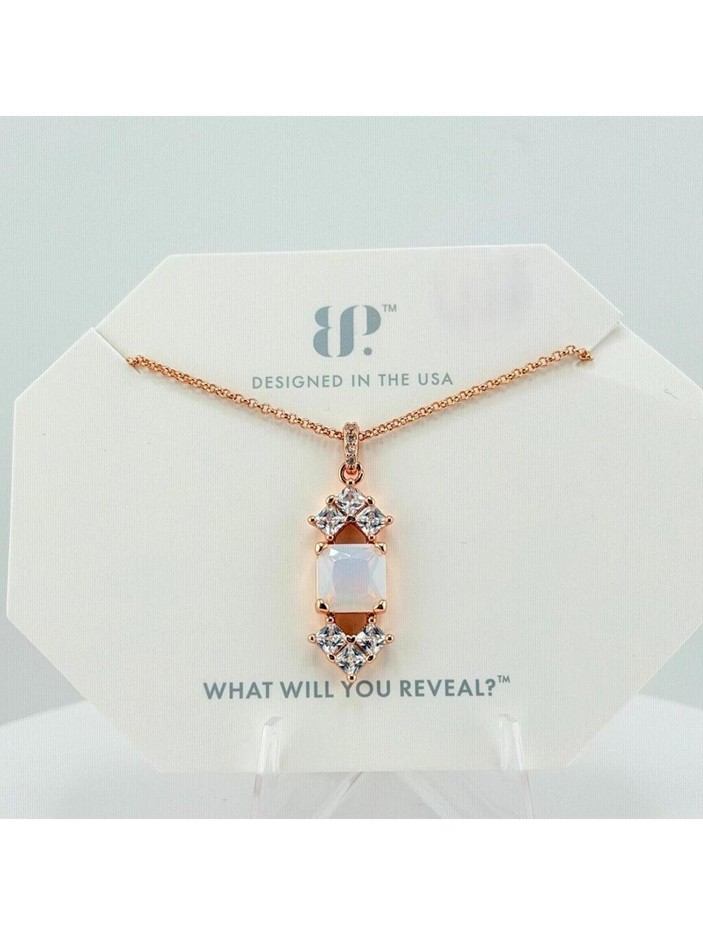 Bomb Party Necklace “The GoGo Necklace” NK77364 Moonstone on Rose Gold